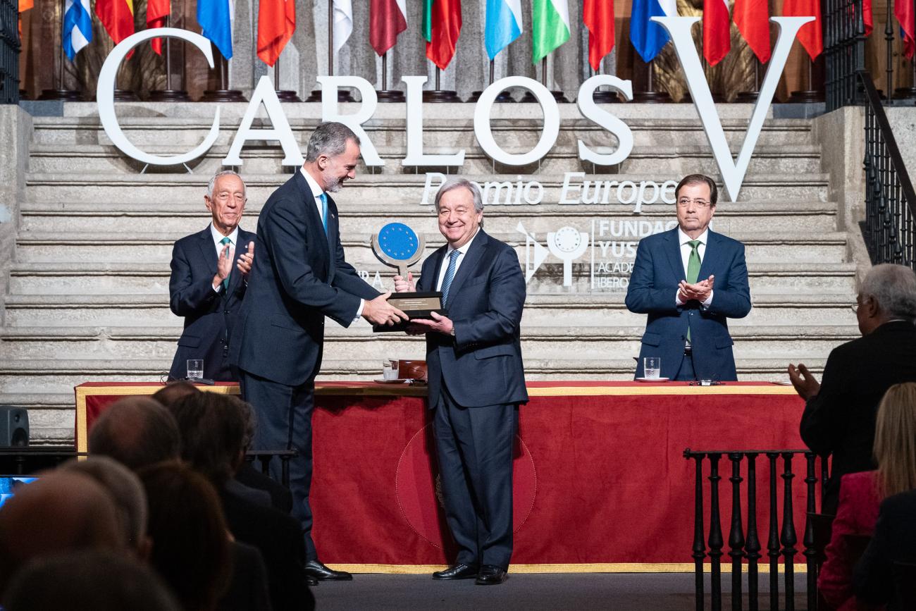 António Guterres Recibel Premio Europeo Carlos V