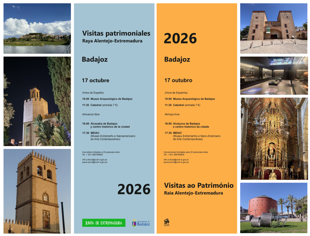 Collage Badajoz visitas Patrimonio Raya